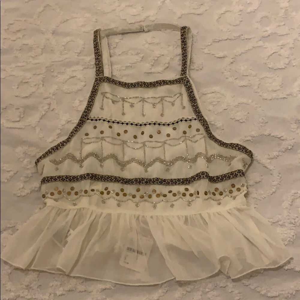 New Free People Beaded Crop Tank- Small